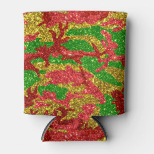 Haus Of Camo Gold Xmas Pattern Can Cooler