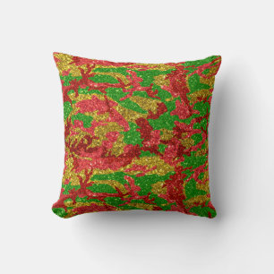 Haus Of Camo Gold Xmas Pattern Cushion