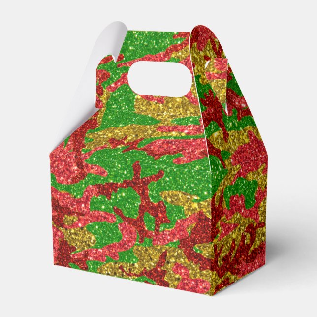 Haus Of Camo Gold Xmas Pattern Favour Box (Front Side)