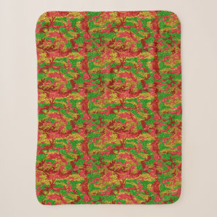 Haus Of Camo Gold Xmas Pattern Sherpa Blanket