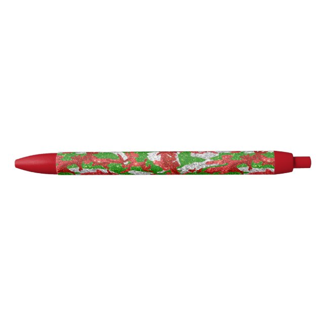 Haus Of Camo Silver Xmas Pattern Black Ink Pen (Front)