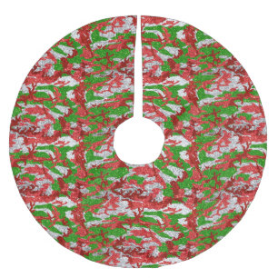 Haus Of Camo Silver Xmas Pattern Brushed Polyester Tree Skirt