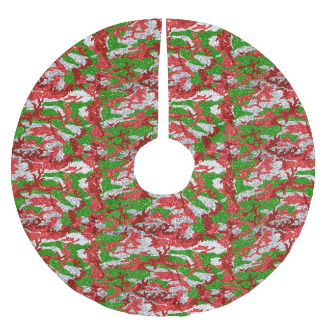 Haus Of Camo Silver Xmas Pattern Brushed Polyester Tree Skirt (Front)