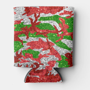 Haus Of Camo Silver Xmas Pattern Can Cooler