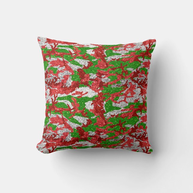 Haus Of Camo Silver Xmas Pattern Cushion (Front)