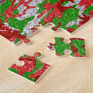Haus Of Camo Silver Xmas Pattern Jigsaw Puzzle