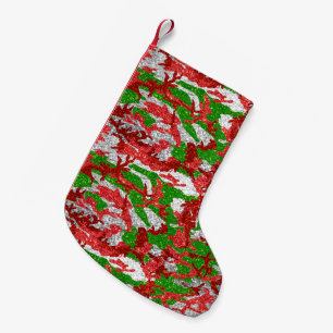 Haus Of Camo Silver Xmas Pattern Small Christmas Stocking