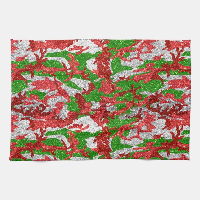 Haus Of Camo Silver Xmas Pattern Tea Towel (Horizontal)