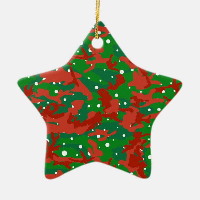 Haus Of Camo Xmas Camouflage Ceramic Ornament (Front)