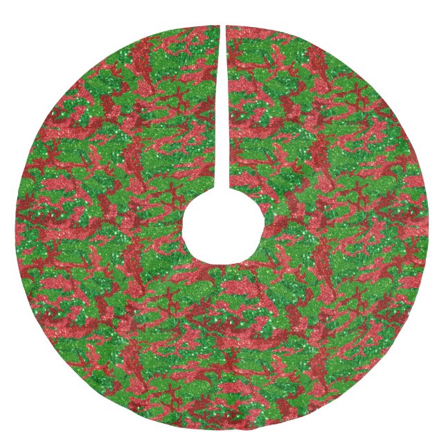 Haus Of Camo Xmas Glitter Camouflage Brushed Polyester Tree Skirt (Front)