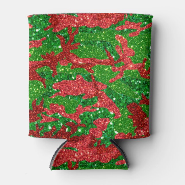 Haus Of Camo Xmas Glitter Camouflage Can Cooler (Front)
