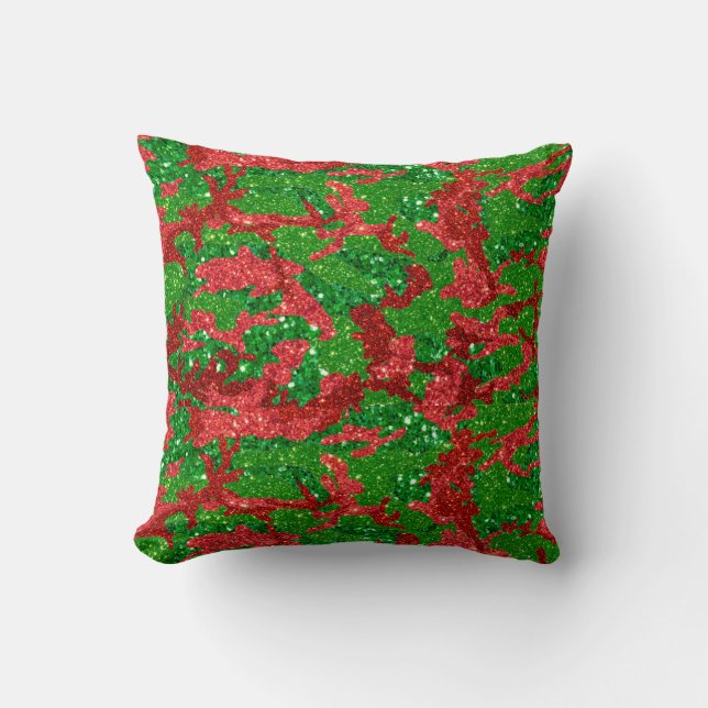 Haus Of Camo Xmas Glitter Camouflage Cushion (Front)