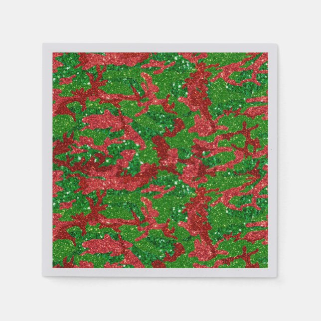 Haus Of Camo Xmas Glitter Camouflage Napkin (Front)