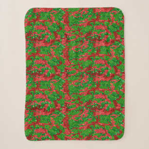 Haus Of Camo Xmas Glitter Camouflage Sherpa Blanket