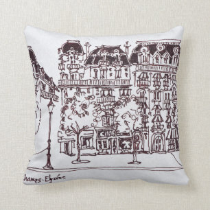 Haussmann Architecture Champs Elysees, Paris Cushion