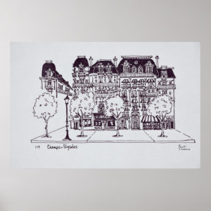 Haussmann Architecture   Champs Elysees Poster