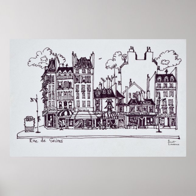 Haussmann Architecture | rue de Sevres Poster (Front)