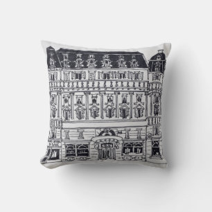 Haussmann Architecture   Rue du Louvre, Paris Cushion