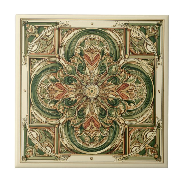 Haut Art Nouveau Ceramic Tile (Front)