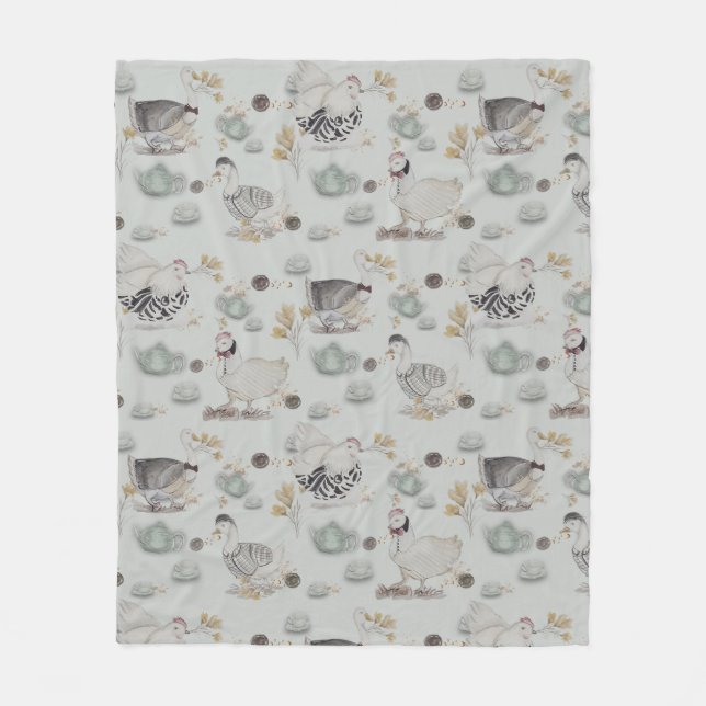Haute Couture Ducks & Chicken Baby  Fleece Blanket (Front)