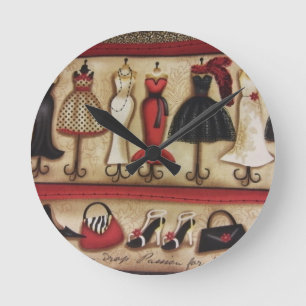 Haute Fashion Round Clock