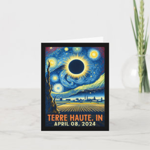 Haute Indiana Total Solar Eclipse 2024 Starry Nigh Card