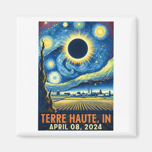 Haute Indiana Total Solar Eclipse 2024 Starry Nigh Magnet
