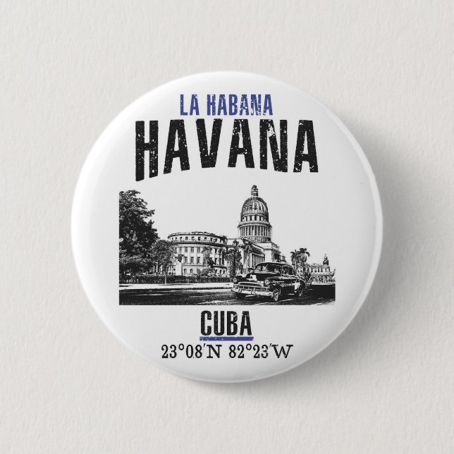 Havana 6 Cm Round Badge (Front)