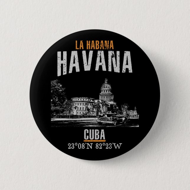 Havana 6 Cm Round Badge (Front)