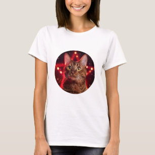 Havana Brown Cat (Breed With Starry Background T-Shirt