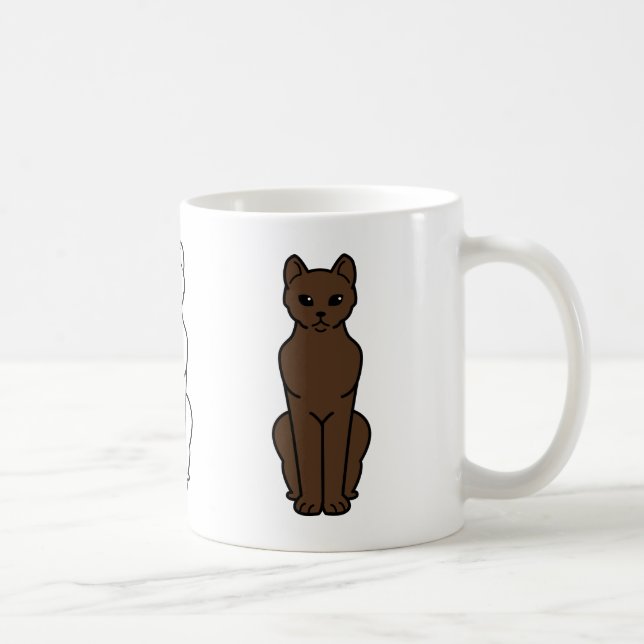Havana Brown Cat Cartoon Coffee Mug (Right)