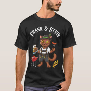 Havana Brown Cat Lederhosen With Beer Sausage Fran T-Shirt