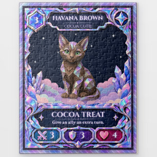 Havana Brown Cat, Rainbow Foil Art Jigsaw Puzzle