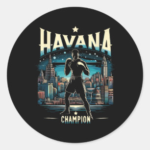 Havana Champion Cuban Boxing Spirit City Classic Round Sticker
