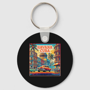 Havana Cu Shirts Family Trip Tourist Vintage Retro Key Ring