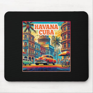 Havana Cu Shirts Family Trip Tourist Vintage Retro Mouse Pad
