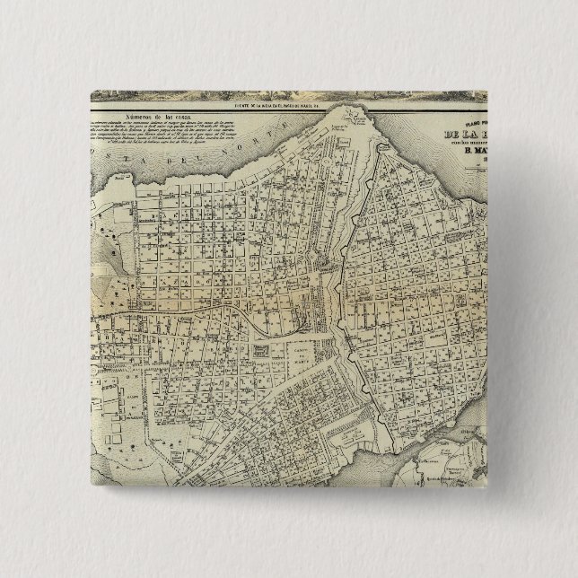 Havana, Cuba 15 Cm Square Badge (Front)