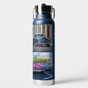 Havana CUBA Cars Custom Name Water Bottle