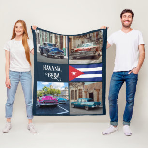 Havana CUBA Cars Fleece Blanket