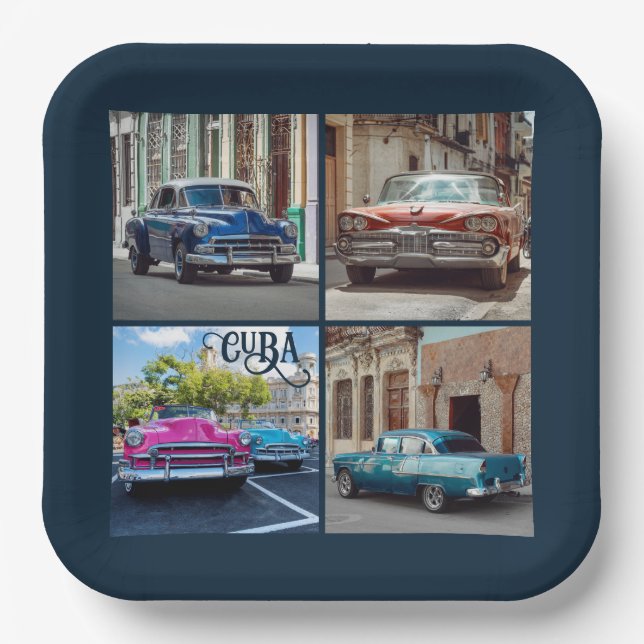 Havana CUBA Cars Paper Plate (Front)