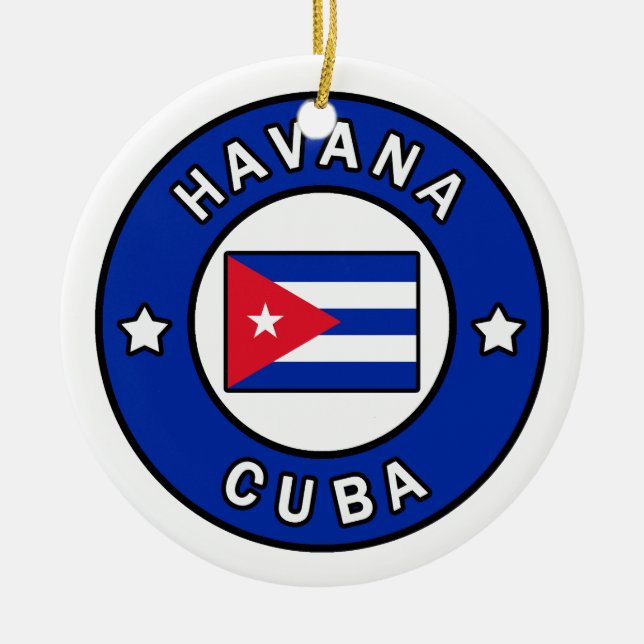 Havana Cuba Ceramic Ornament (Front)