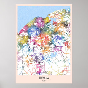 Havana Cuba City Map Poster