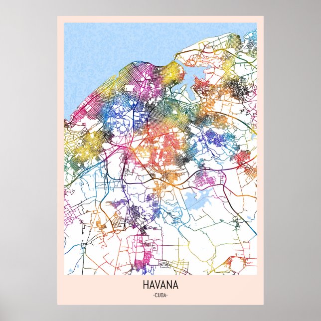 Havana Cuba City Map Poster (Front)