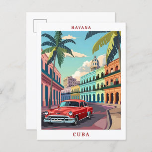 Havana Cuba Elegant Art Vintage Travel Postcard
