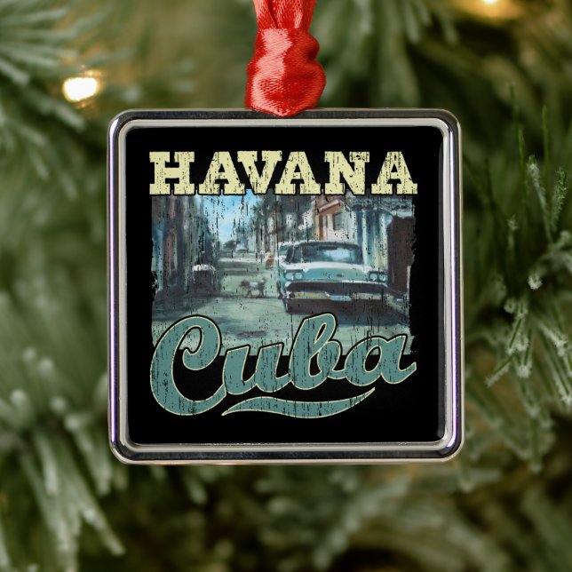Havana Cuba Graffiti Street Art - Love Habana Metal Ornament (Tree)