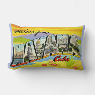 Havana Cuba Greetings Postcard Pillow