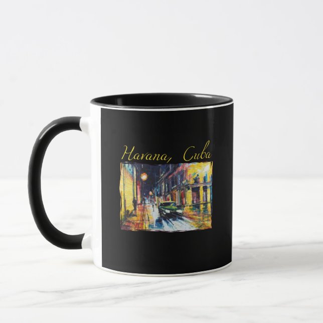 Havana Cuba - Habana Vieja Night Scene Mug (Left)