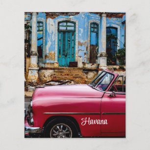 Havana Cuba Red Vintage Car Flyer