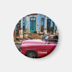 Havana Cuba Red Vintage Car        Magnet