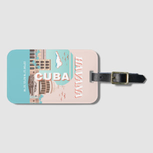 Havana Cuba Retro Travel Art Luggage Tag